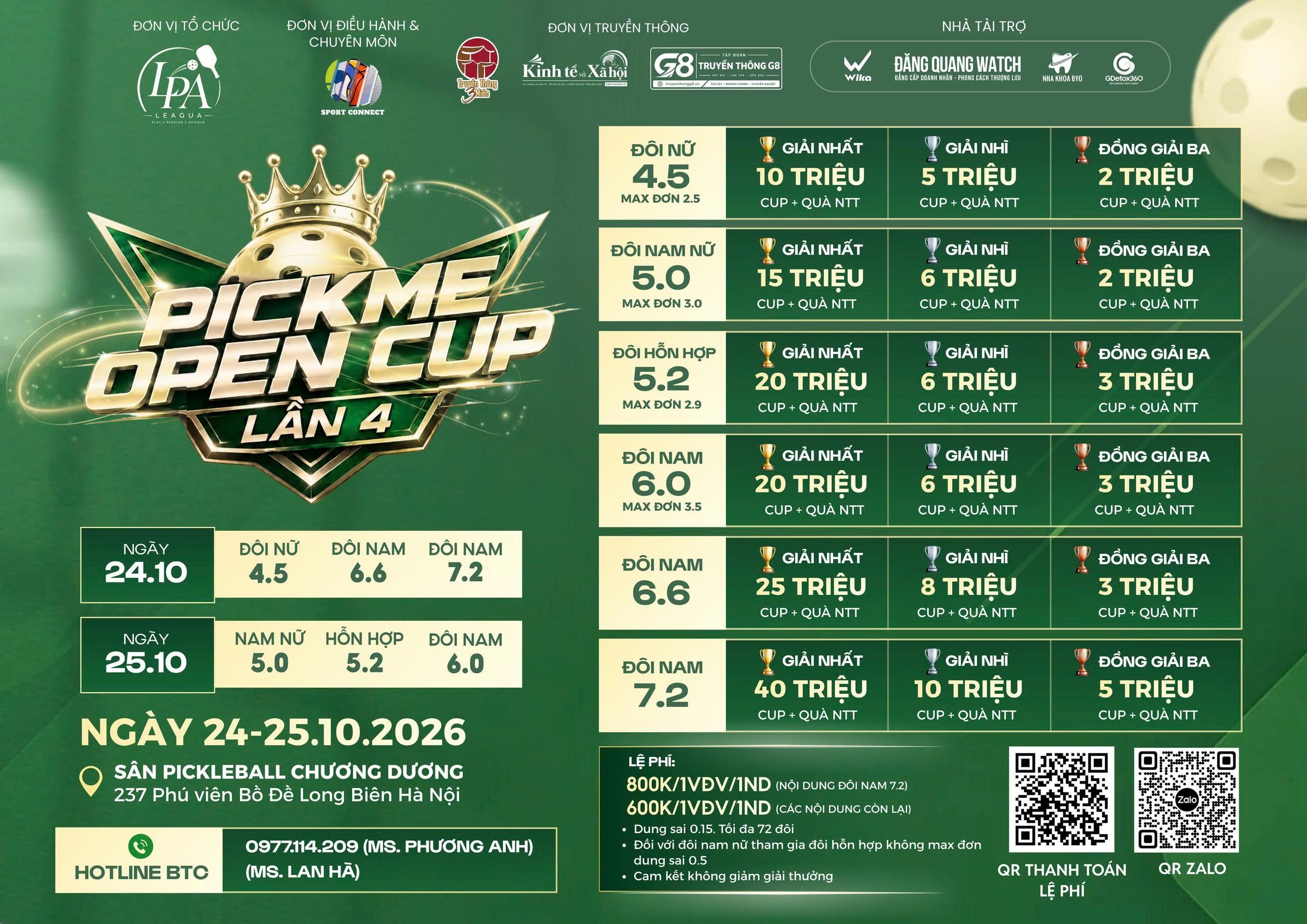 GiẢI PICKME OPEN CUP LẦN 4 - ĐÔI NỮ 4.5
